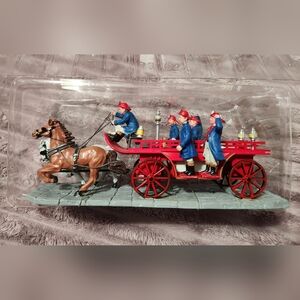 Vintage Firefighter Horse-Drawn Carriage Figurine